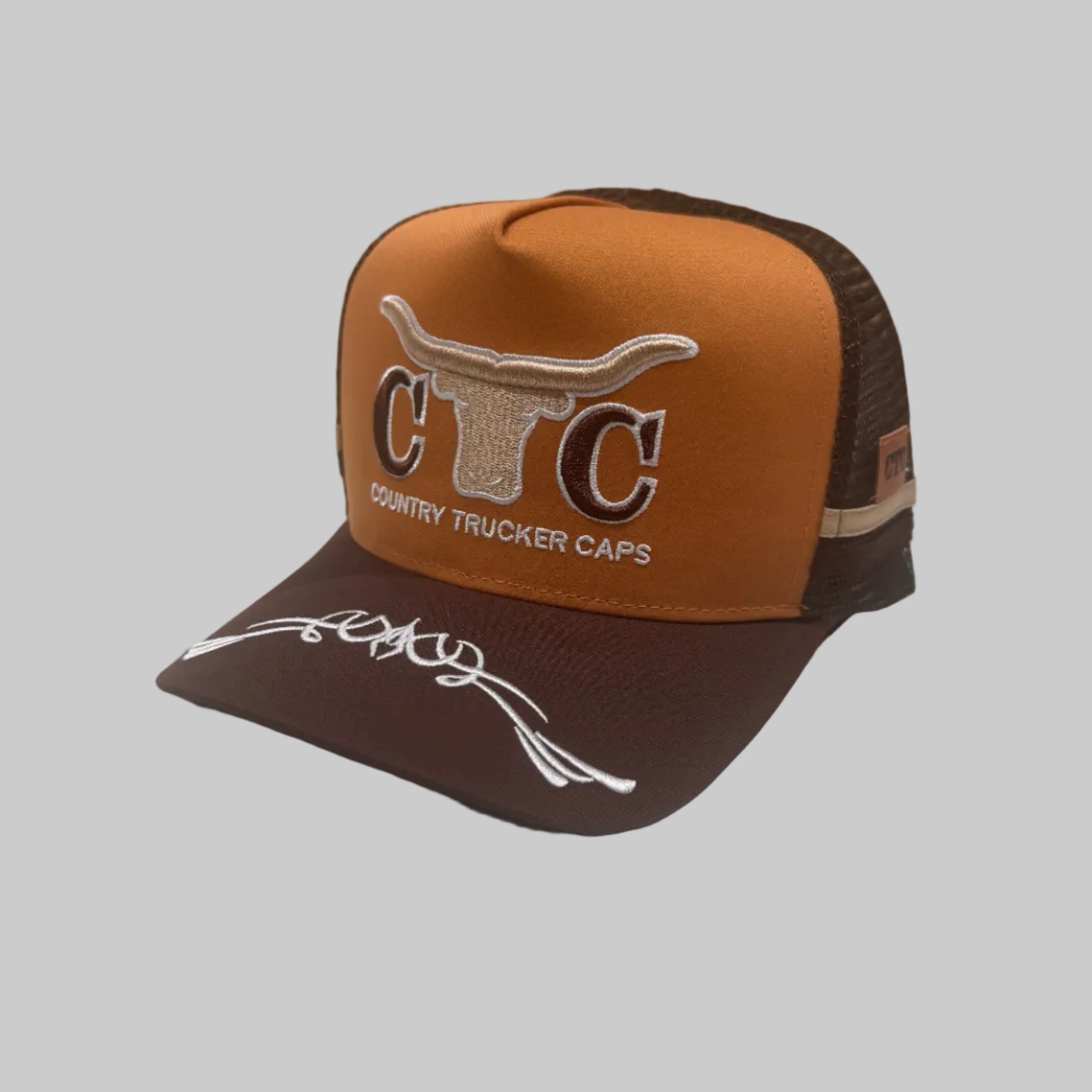 LONGHORN BROWN TRUCKER CAP